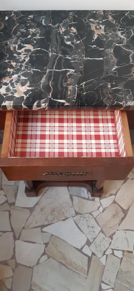 Comodino in legno di ciliegio stile Impero del XIX secolo – Piano in marmo rimovibile – Comodini, Wood (photo 6 of 9)