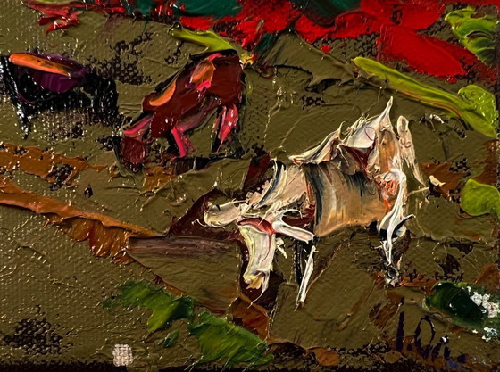 Original Oil Painting Fall Nature Landscape Autumn Evening – Paintings & Drawings, Canvas (photo 5 of 8)