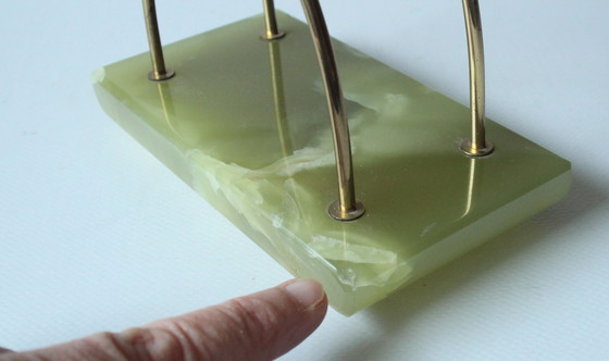 Image 1 of Onyx brass letter holder - Vintage
