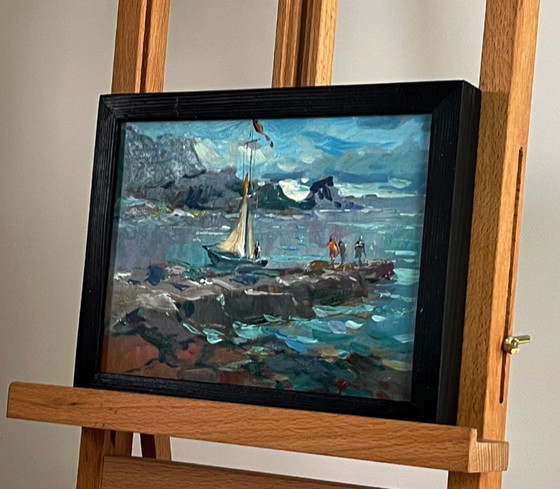 Image 1 of A Sailboat near the Seashore