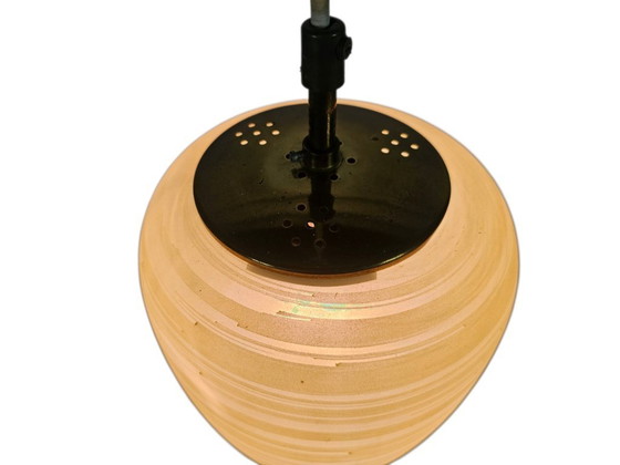 Image 1 of Stilnovo stijl  - attr. Bruno Chiarini - pendant - messing - opaalglas - Italie - 60's