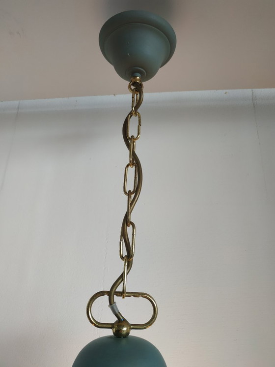 Image 1 of Schitterende Retro/vintage (elektrische)  mushroom 'olielamp' plafondlamp met 2 lichtbronnen 