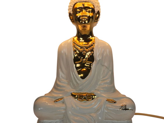 Image 1 of Massive Belgium - Table lamp - Buddha - Hollywood Regency Style - Gold - 80's