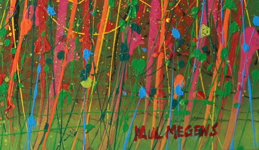 Peinture ancienne "fleurs abstraites 1