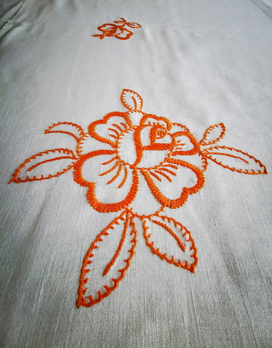 Image 1 of Art-Deco-Leinentischdecke