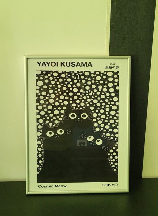 Stampa originale di Yayoi Kusama incorniciata.