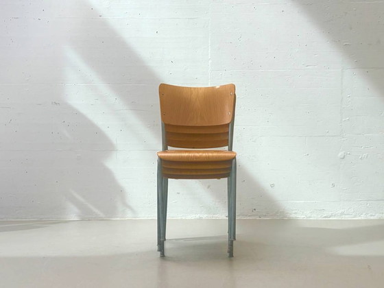 Image 1 of Set aus 6 Formschöne Stapelstühle von Stella, Schweiz, 1950er Jahre
