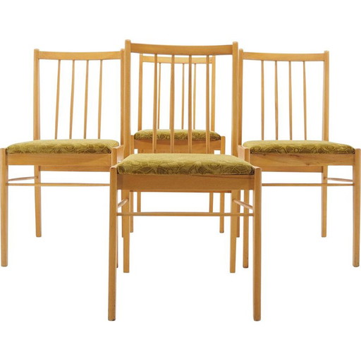 Set of 4, Midcentury Dining Chairs Czechoslovakia 1970s