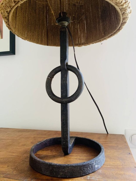 Image 1 of Wrought iron table lamp from the 1950s