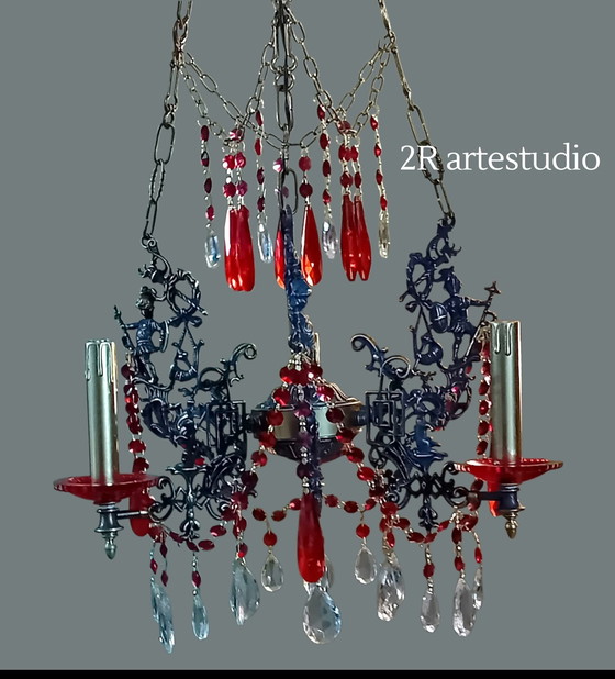 Image 1 of Kroonluchter Karmen.vintage. Italië