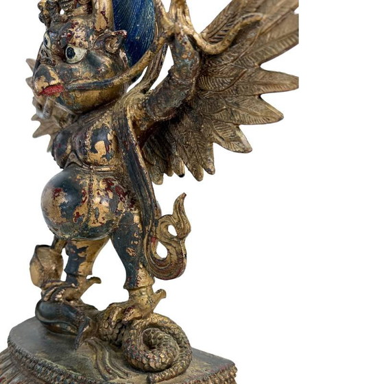 Garuda Beeld op Demon Verguld Brons Himalaya – Tantrische Beschermfiguur – Beeldhouwkunst, Bronze (photo 12 of 14)