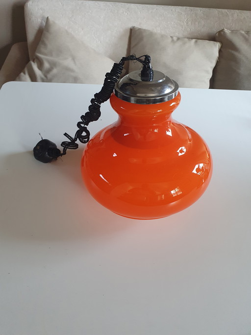 Vintage design Hängeleuchte Opal Orange