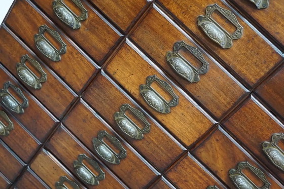 Image 1 of Antico mobiletto da farmacia/archivio francese in mogano di Chouanard, ca. 1900