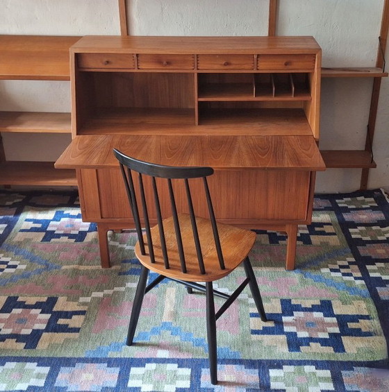 Image 1 of Scrivania Secretaire Berhard Pedersen in teak, Danimarca anni '60