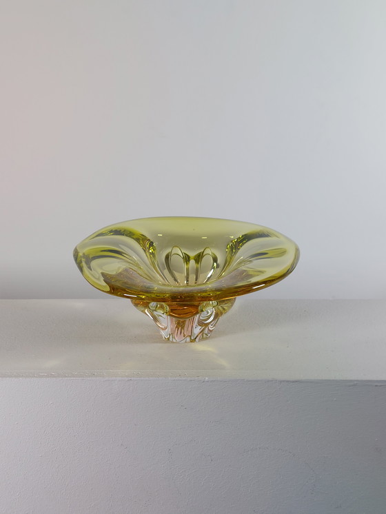 Image 1 of Ciotola per la frutta in cristallo organico vintage di metà secolo