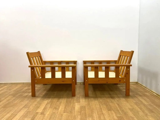 Image 1 of Coppia di poltrone in pino, anni '80, Svezia