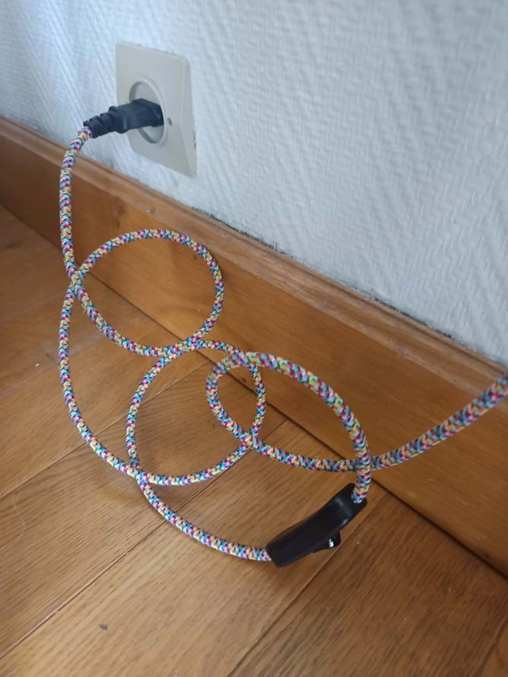 Image 1 of Vintage draagbare lamp met gekleurd snoer