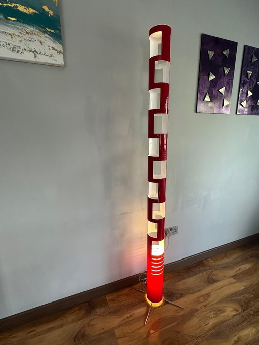 Lampadaire Sama en rouge Par Gregorio Spini Pour Kundalini