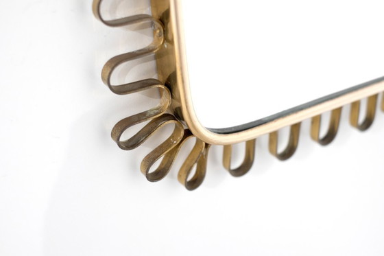 Image 1 of Wandspiegel aus Messing, Italien, 1950er Jahre