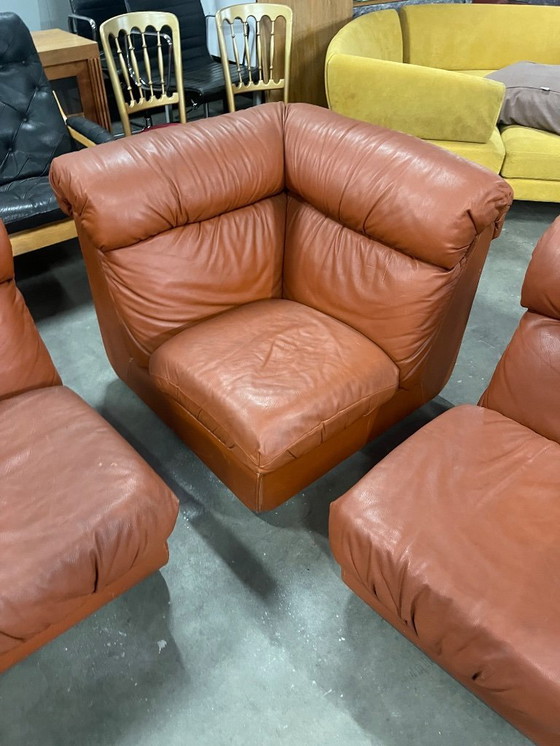 Image 1 of 1970’s vintage Italian design modular leather sofa