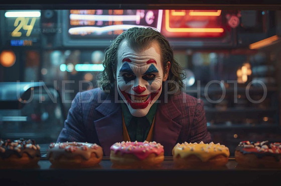 Image 1 of Foto stampata su plexiglass / Il Joker / Decorazione murale / Street art / Pop art