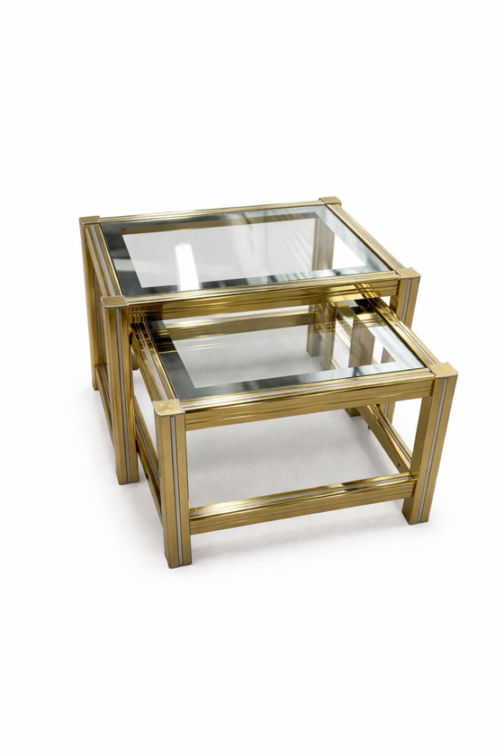 Image 1 of Vintage Italian Design nesting tables in Hollywood Regency style