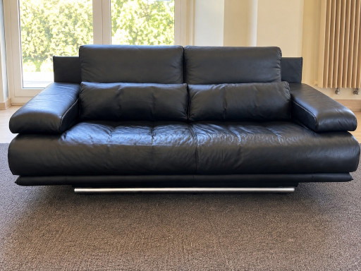 Rolf Benz 6500 2-Sitzer Sofa – Schwarzes Leder