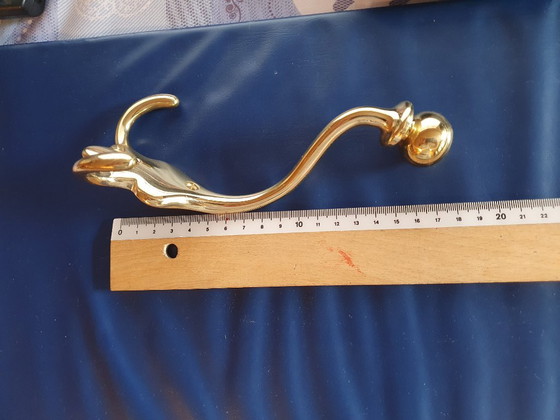 Set di 3 appendiabiti pesanti in ottone italiano VGT Italy Bronze | Design vintage anni '70 – Brass (photo 6 of 8)