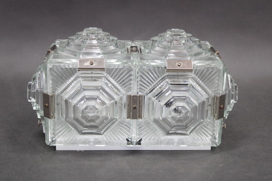 Image 1 of 1970 Brutalistische wandlamp met glas van Kamenicky Senov, Tsjecho-Slowakije