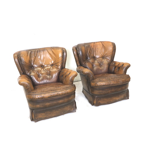 2 fauteuils Chesterfield