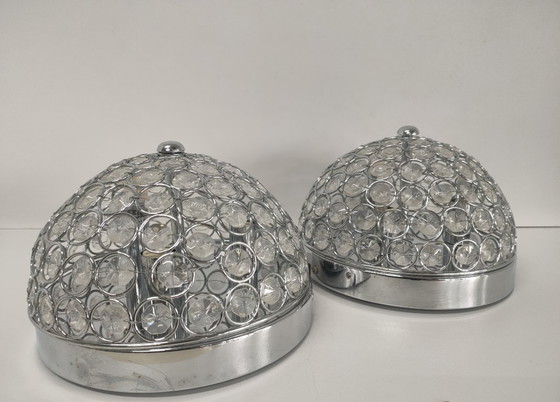 Image 1 of Retro transparent halogen ceiling light (smaller version).