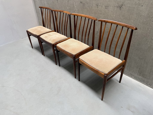 Set di 4 sedie da pranzo A.W.A. in palissandro, Paesi Bassi, anni '60