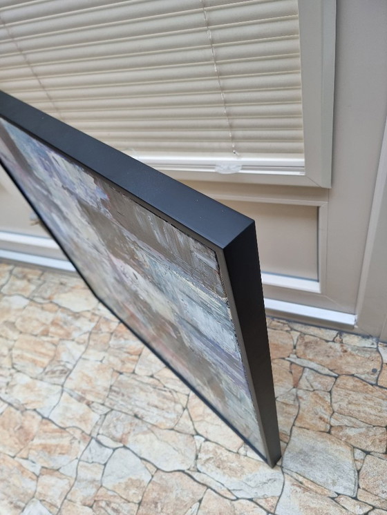 Image 1 of Frances Eckhardt – 70 x 70 cm farbenfrohes abstraktes Gemälde, moderne zeitgenössische Kunst