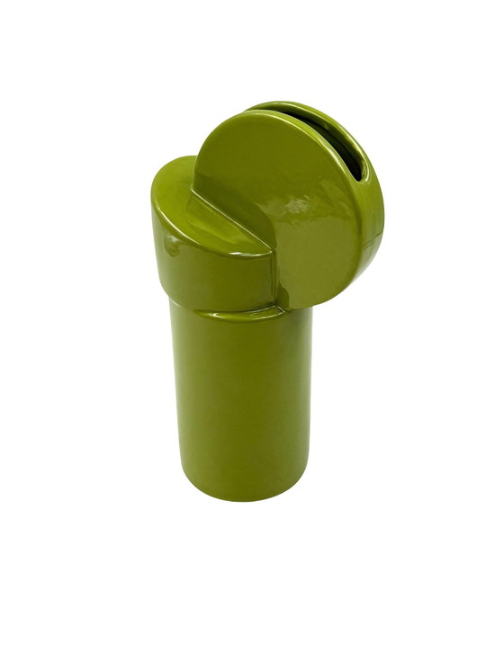 Image 1 of Vase en céramique verte de l'ère spatiale, Pietro Arosio, Parravicini Italie vers 1960