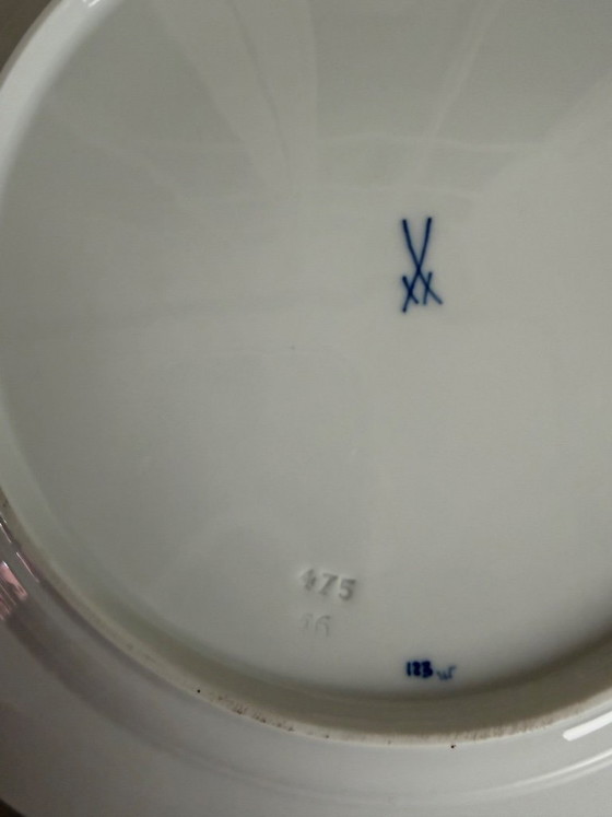 Image 1 of Original Meissen porcelain – 12 dinner plates, Onion pattern – Shape 475 – First choice – Ø 25 cm – Excellent condition