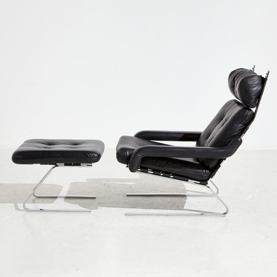 Image 1 of Fauteuil vintage avec ottoman par Reinhold Adolf pour Cor