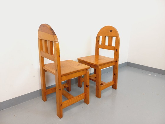 Image 1 of Pair of vintage pine chairs from the 70s/80s