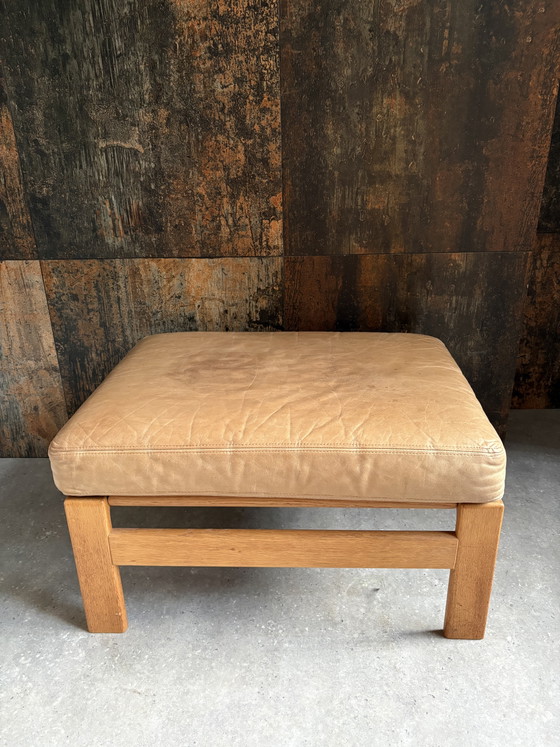 Lounge Fauteuil Met Hocker “Komfort“ – Wood, Leather (photo 9 of 12)