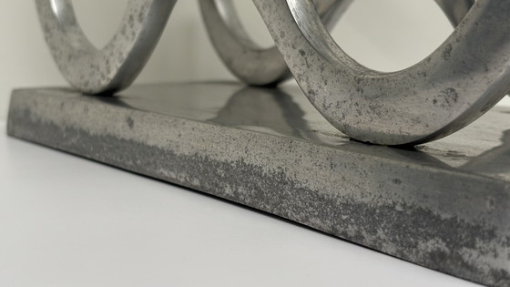 Image 1 of Casier à vin en aluminium argenté, design Michael Noll, pour 15 bouteilles de vin