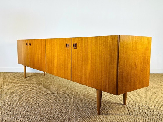 Image 1 of Scandinavian teak sideboard with four doors and tapered legs, 1960