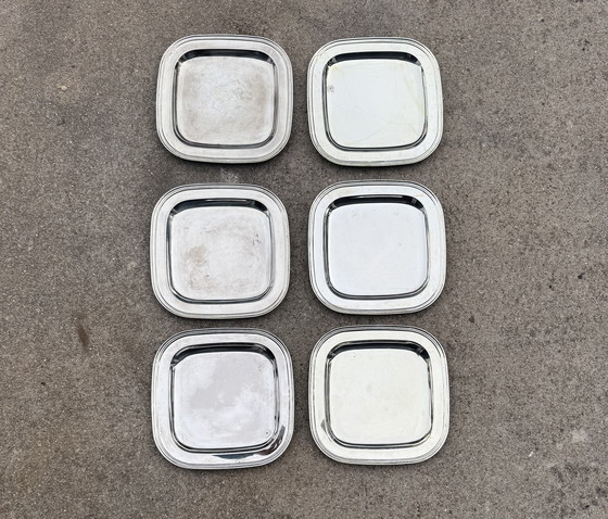 Image 1 of Piattini in metallo argentato degli anni '80