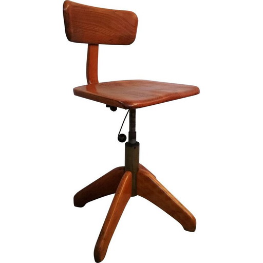 Vintage-Holzhocker von Albert Stoll für Giroflex, 1960er Jahre
