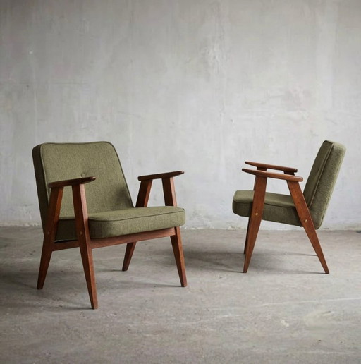 Par de sillones vintage con tapicería de trenza verde. Sillones restaurados.