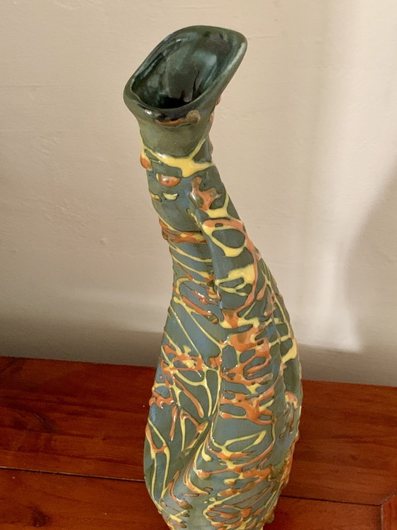 Sculptural Italian Ceramic Pitcher Vase — For Antoniazzi, C. 1950 (Impeccable Condition) (photo 5 of 15)
