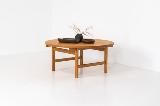 Table basse en chêne par Hans J. Wegner pour PP Møbler (Danemark, années 1960).