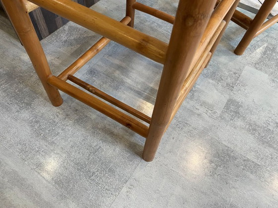 Image 1 of Coppia di sgabelli alti da bar in bambù vintage