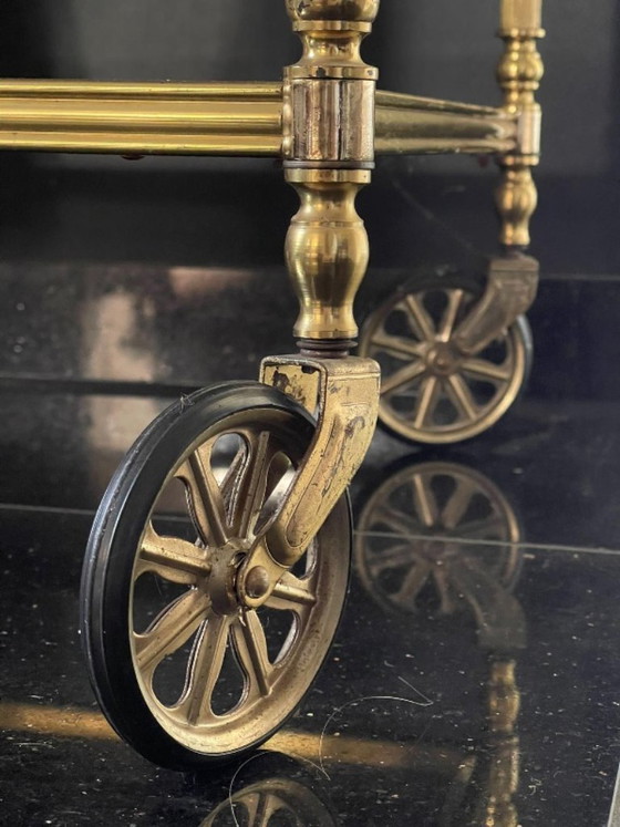 Elegante carrello bar/di servizio vintage in ottone e vetro – Carrelli bar, Brass (photo 3 of 5)