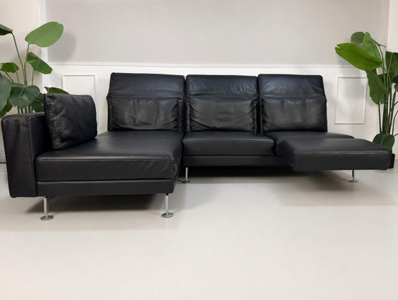 Image 1 of Brühl Moule Ecksofa Canapé En Cuir Noir