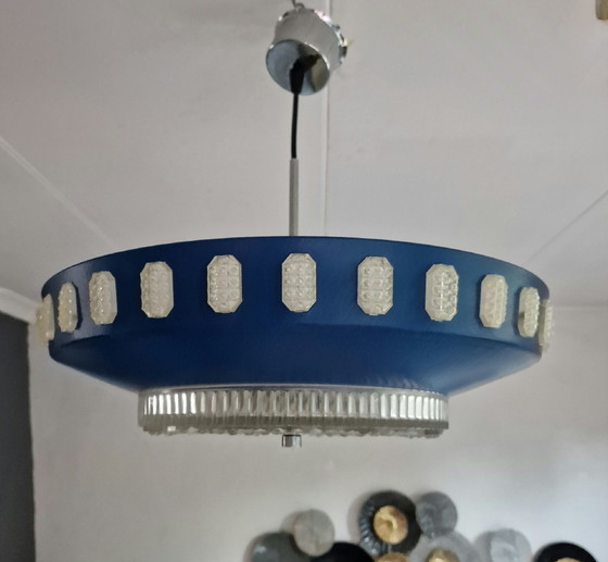 Image 1 of Lampada a sospensione blu in stile Space Age.