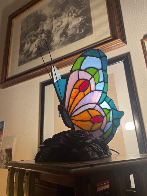 Vintage Tiffany-style butterfly lamp